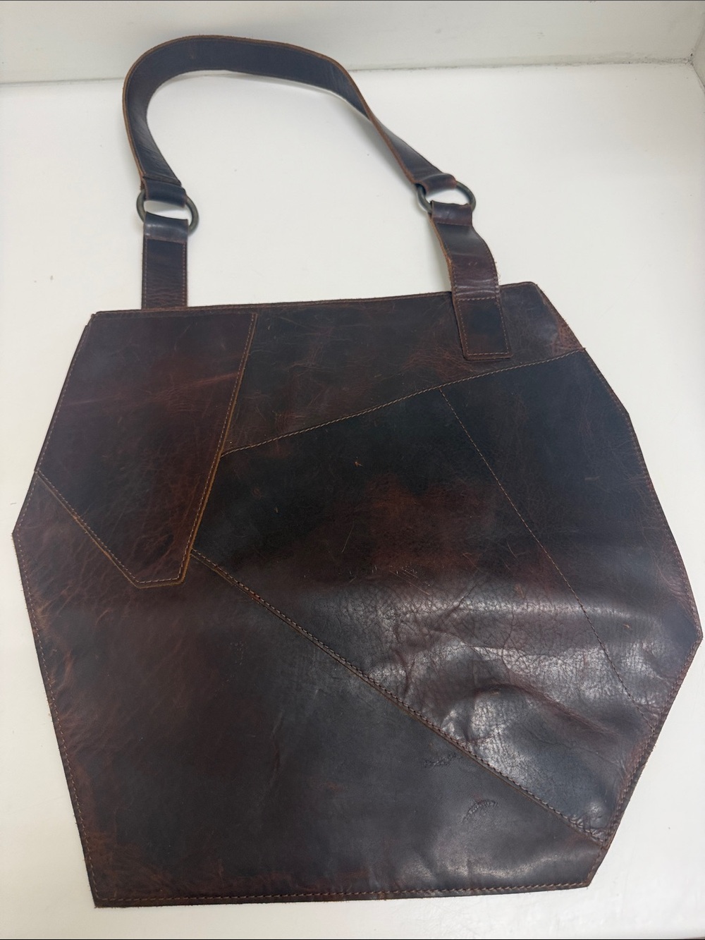 NEW  Kikos Crossover  Dark Brown Leather Shoulder Bag